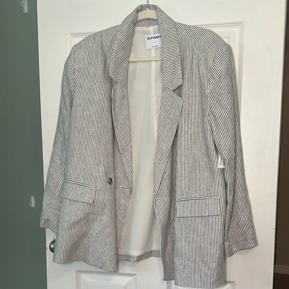 Old Navy Gray Blazer Classic Relaxed Fit